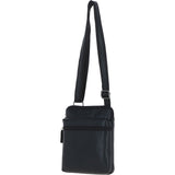 Real Leather Messenger Bag Black: BERLIN