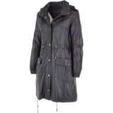 Leather Duffle Leather Coat Black/app: TINA