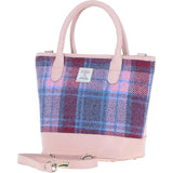 Ashwood Leather & Harris Tweed® Cloth Large Grab Bag Baby-pink/Pink: TW-64-15-BP