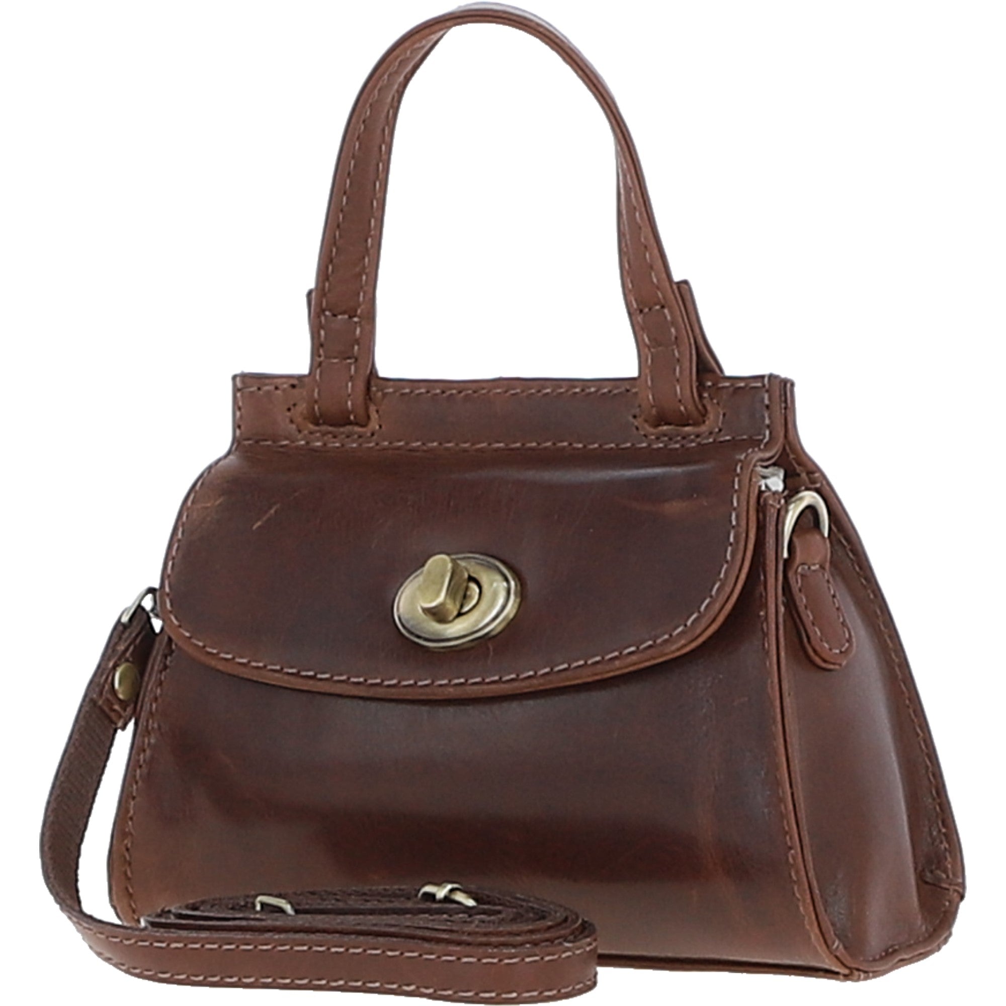 Ashwood Small Leather Grab Bag Brown: V-82