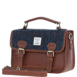 Ashwood Leather & Harris Tweed® Cloth Satchel Bag Tan/Mcload: TW-68-11-TN