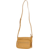 Small Compact Leather Crossbody Bag Yellow - 62662