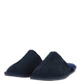 Fenland Classic Mens Suede Sheepskin Slippers Navy/navy