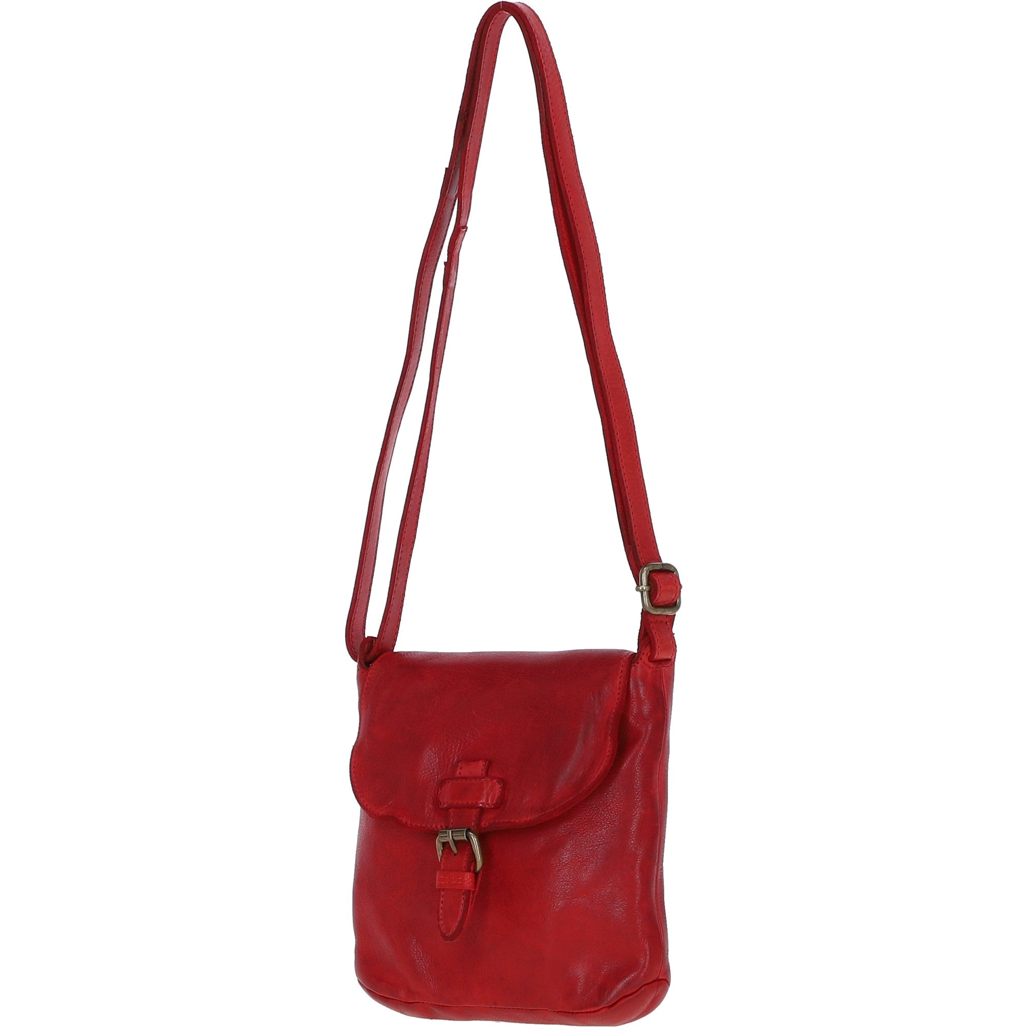 Luxury Small Leather Flight Bag Red: D-90