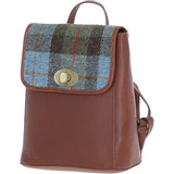 Ashwood Leather & Harris Tweed® Cloth Compact Backpack Tan/Mcload: TW-65-02-TM
