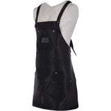 Unisex Cross Back Leather Apron Black: APRON