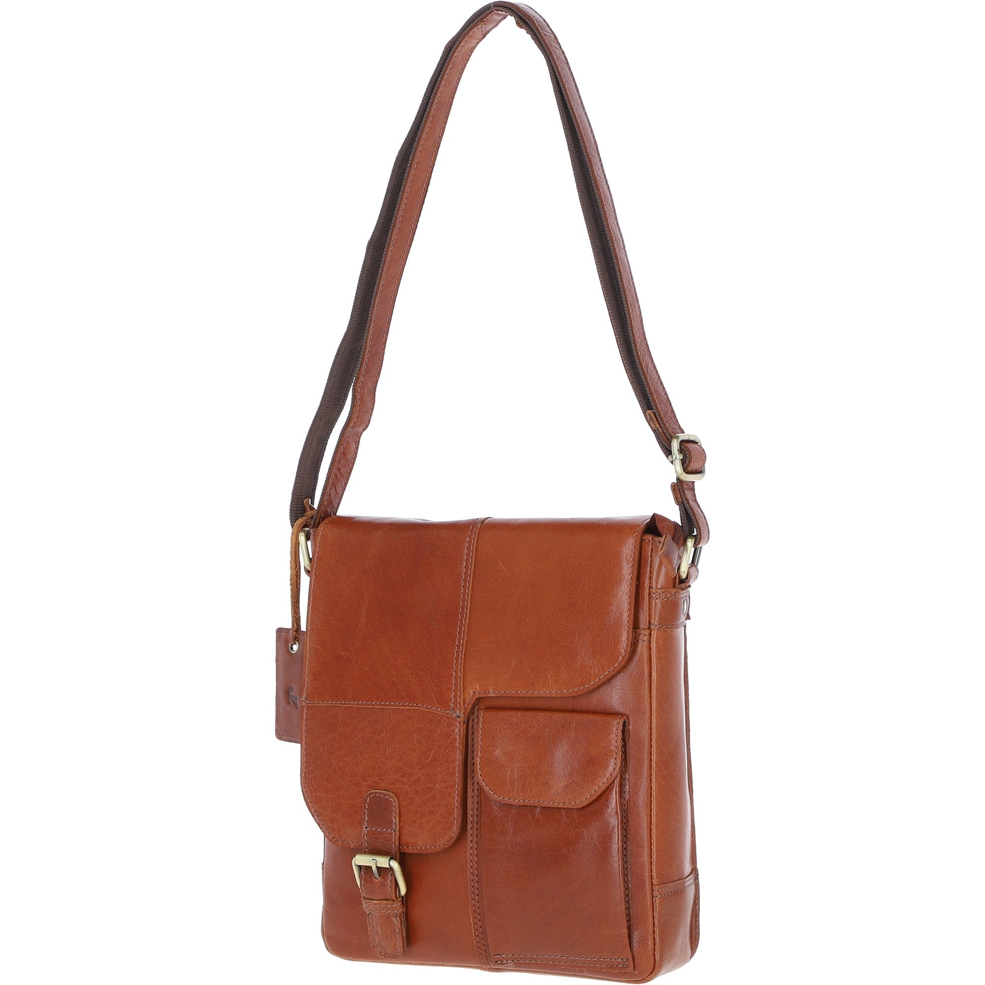 Elegant Ashwood Leather Unisex Crossbody Bag Honey: G-19