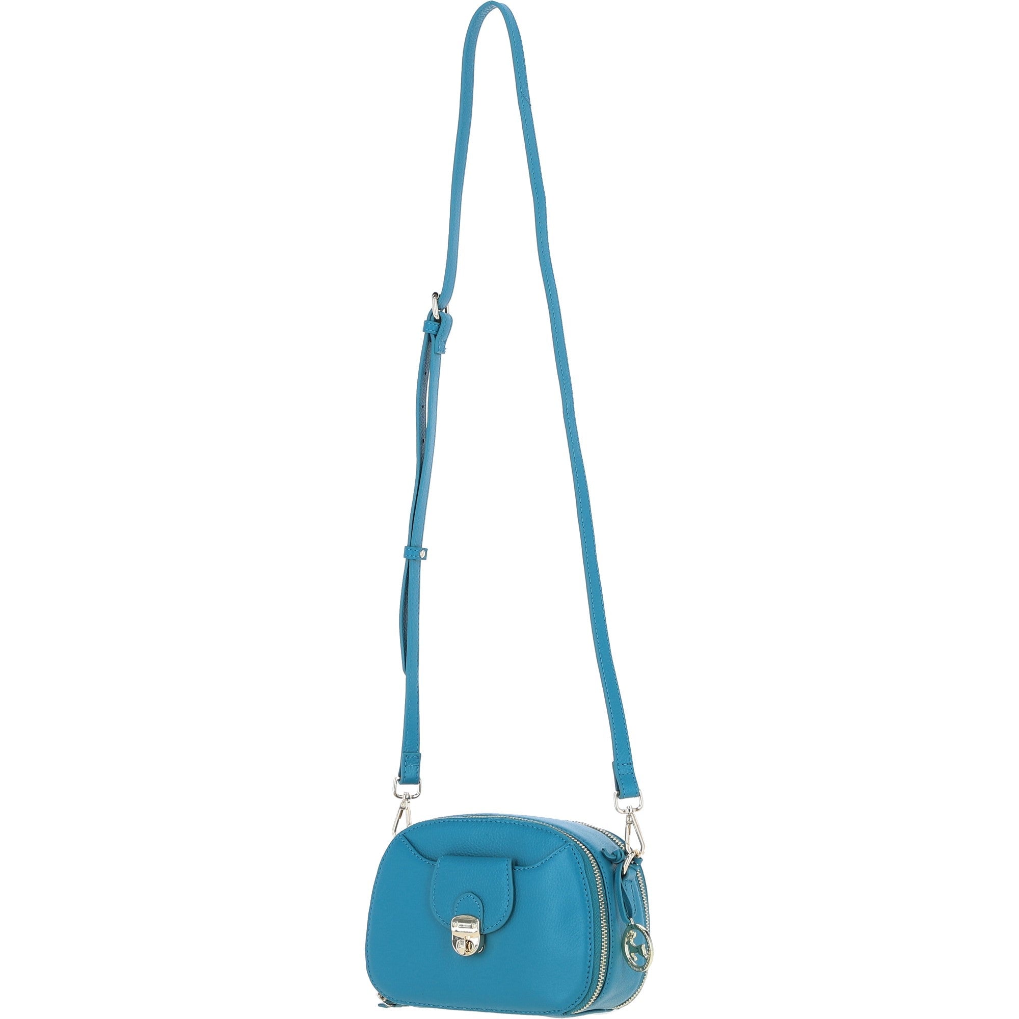 Ashwood Leather Compact Crossbody Bag with Adjustable Strap Turquoise: Y-53