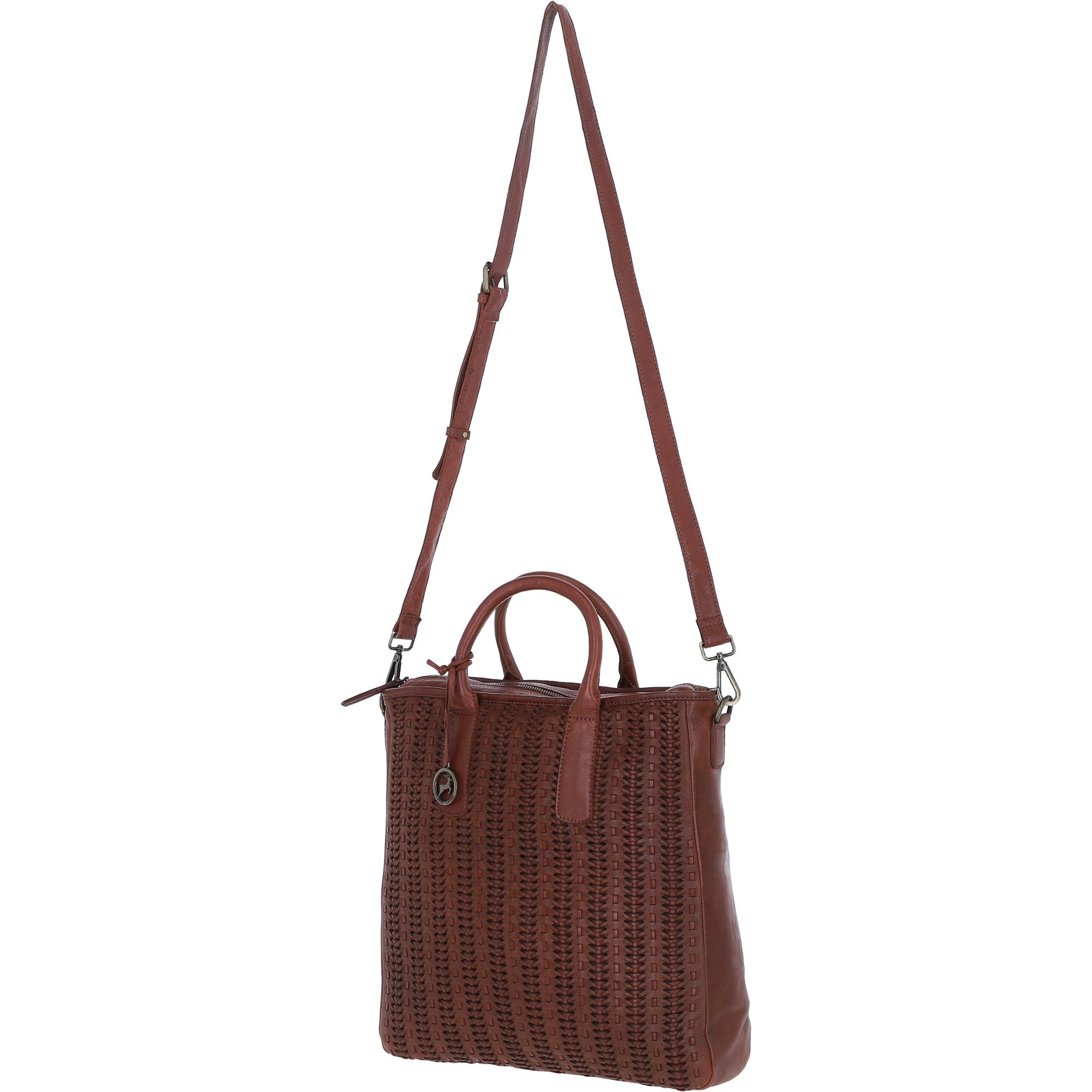 Stylish Ashwood Leather Shopper Bag with Crossbody Strap Tan: GV-64037