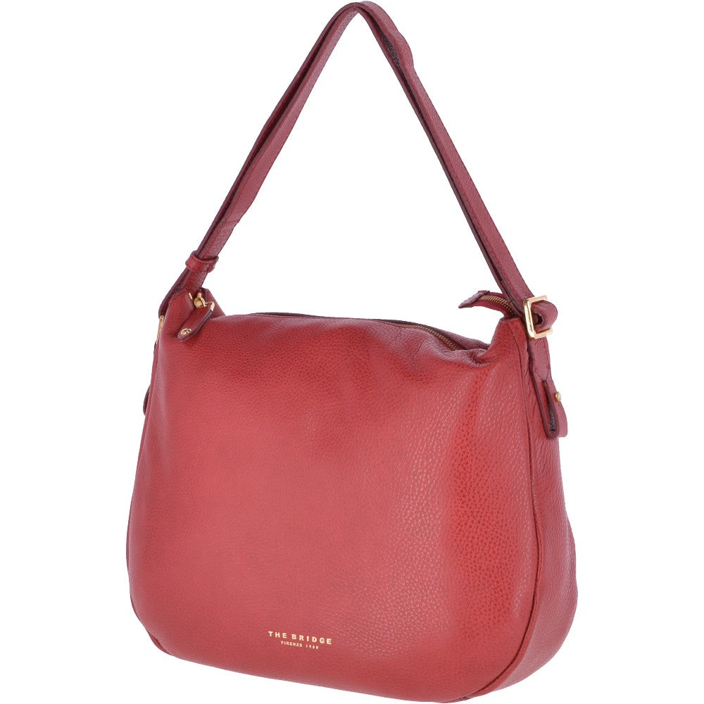 The Bridge Large Italian Hobo Bag Red Current/gold - 044395 79 2E NH