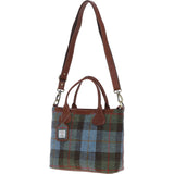Versatile Ashwood Leather & Harris Tweed® Cloth Shoulder Bag Tan/Mcload: TW-22-02-TM