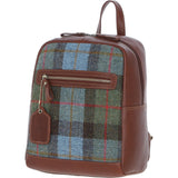 Authentic Ashwood Leather & Harris Tweed® Cloth Backpack Tan/Mcload: TW-28-02-TM