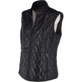 Diamond Quilted Leather Gilet Black: RIGDEN GILLET