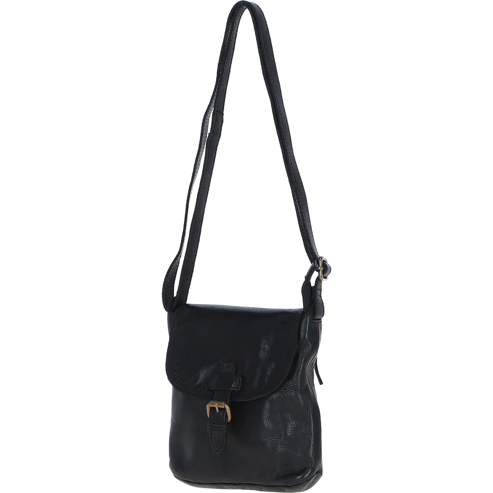 Luxury Small Leather Flight Bag Black: D-90