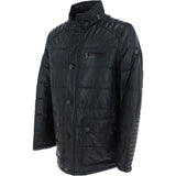 Mens Leather Jacket Dark Navy : Mink