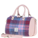 Ashwood Leather & Harris Tweed® Cloth Medium Barrel Bag Baby-pink/Pink: TW-62-15-BP