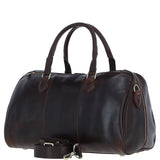 Luxury Leather Duffle Bag with Detachable Strap Brown: pl-47