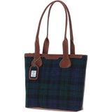 Ashwood Leather & Harris Tweed® Cloth Genuine Leather Shoulder Bag Tan/Watch: TW-23-04-TW