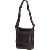 Sleek Leather Messenger Bag with Multiple Pockets Brown: TL-004