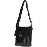 Elegant Leather Messenger Bag with Adjustable Strap Black: TL-003