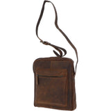 Tablet Friendly Medium Vintage Leather Body Bag Tan: Paddy