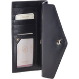 Vegetable Tanned Note, Coin & 8 Card Envelope Purse Black: V-63