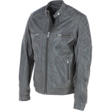 Ashwood Premium Leather Mens Vintage Biker Jacket Gray: AWM-N2