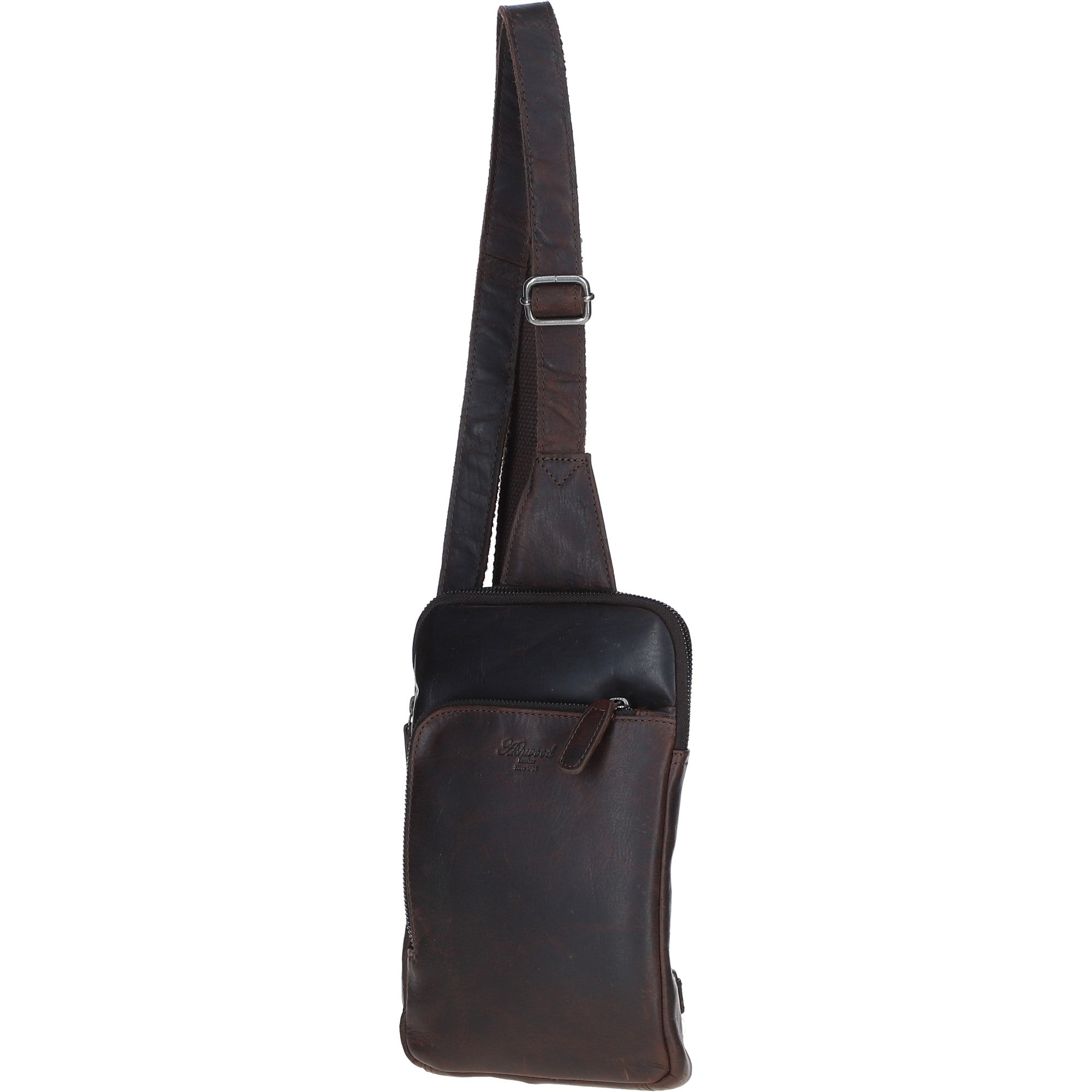 Leather Crossbody Sling Bag Brown: FE-21