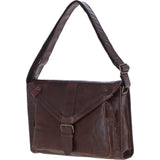 Ashwood Leather Laptop Messenger Shoulder Bag With Buckle Flap Tan: RHODE