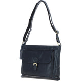Vintage Medium Leather Shoulder Bag Navy – G23