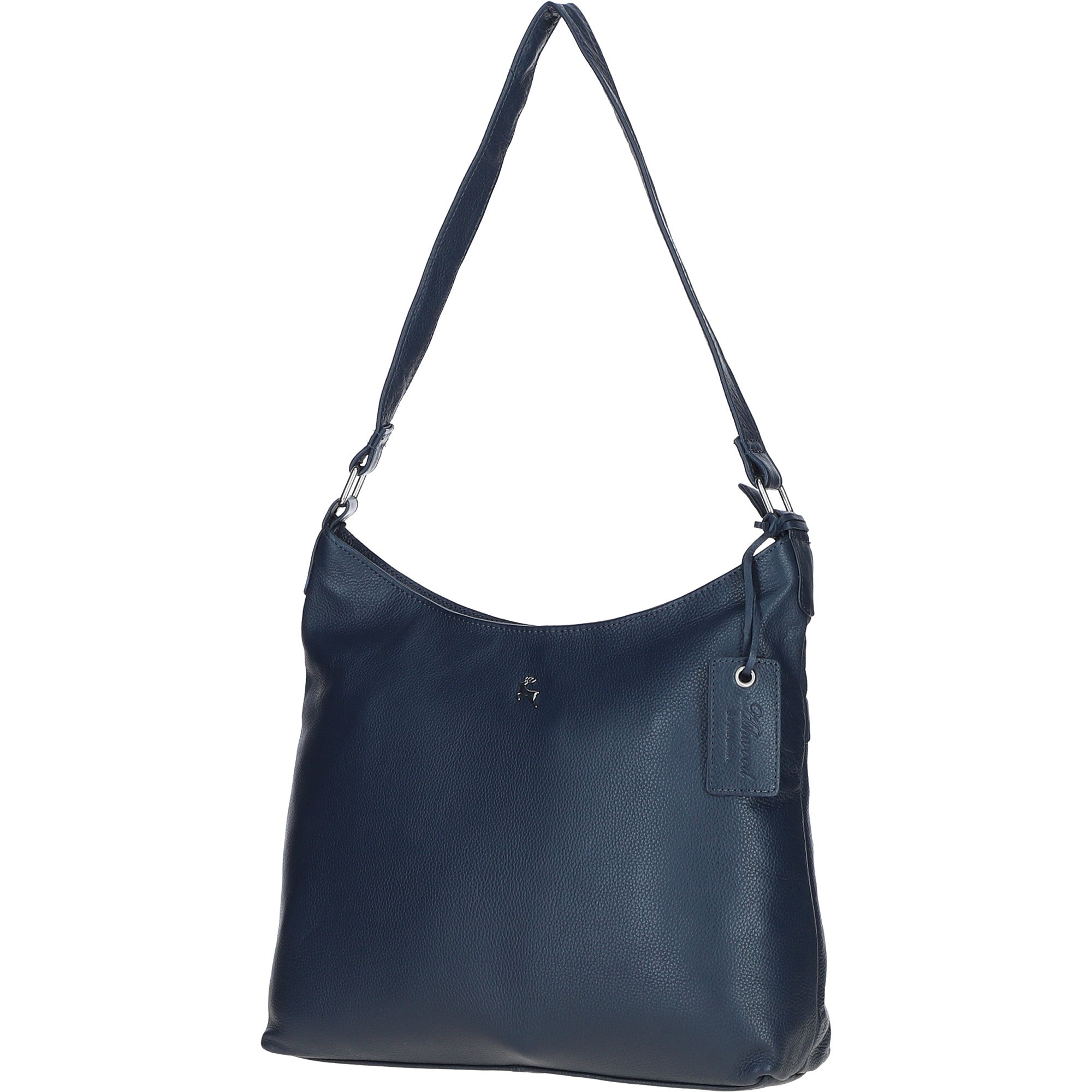 Chic Leather Shoulder Bag & Secure Zip Closure Navy: Antrim