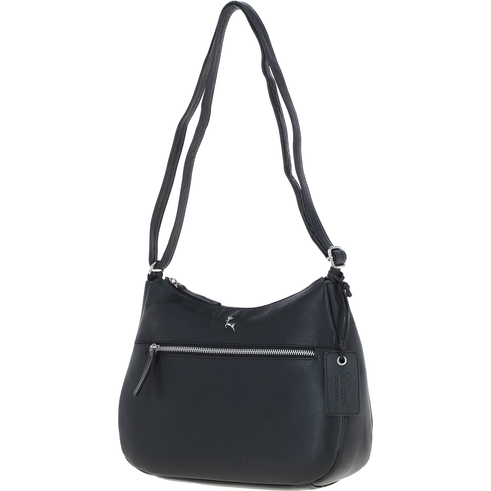 Ashwood Leather Ladies Hobo Shoulder Bag Black: Shannon
