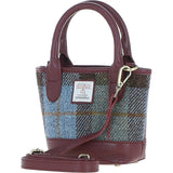 Ashwood Leather & Harris Tweed® Cloth Small Grab Bag Wine/Mcload: TW-63-17-WM