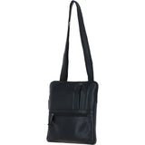 Real Leather Messenger Bag with Multiple Pockets Black: MOSCOW