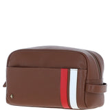 Gabicci Leather Washbag With Striped Tan: GB-64953