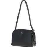 Real Leather Stylish Crossbody Bag Black: 62340