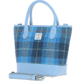 Ashwood Leather & Harris Tweed® Cloth Large Grab Bag Baby-blue/Blue: TW-64-19-BB
