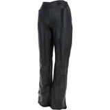 Women's Leather Hipster Trousers Black: DP 251