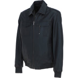 Real Leather Bomber Jacket With Brando Collar Black: Prime Bomber