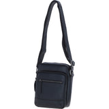 Ashwood Leather Men's Zip Crossbody Bag Black: S-62