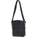 Gabicci Men's Leather Messenger Bag Black: GB-64958