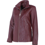 Ashwood Womens Leather Jacket Burgandy: awl 880