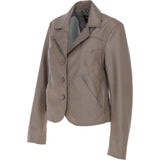 Ashwood Leather Short Blazer Jacket Biscuit : Awl 1676
