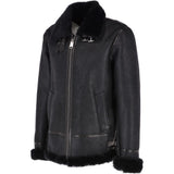 Luxury Shearling Pilot Jacket Black: MP 33