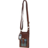Ashwood Leather & Harris Tweed® Cloth elegance Crossbody Bag Tan/Mcload: TW-20-02-TM
