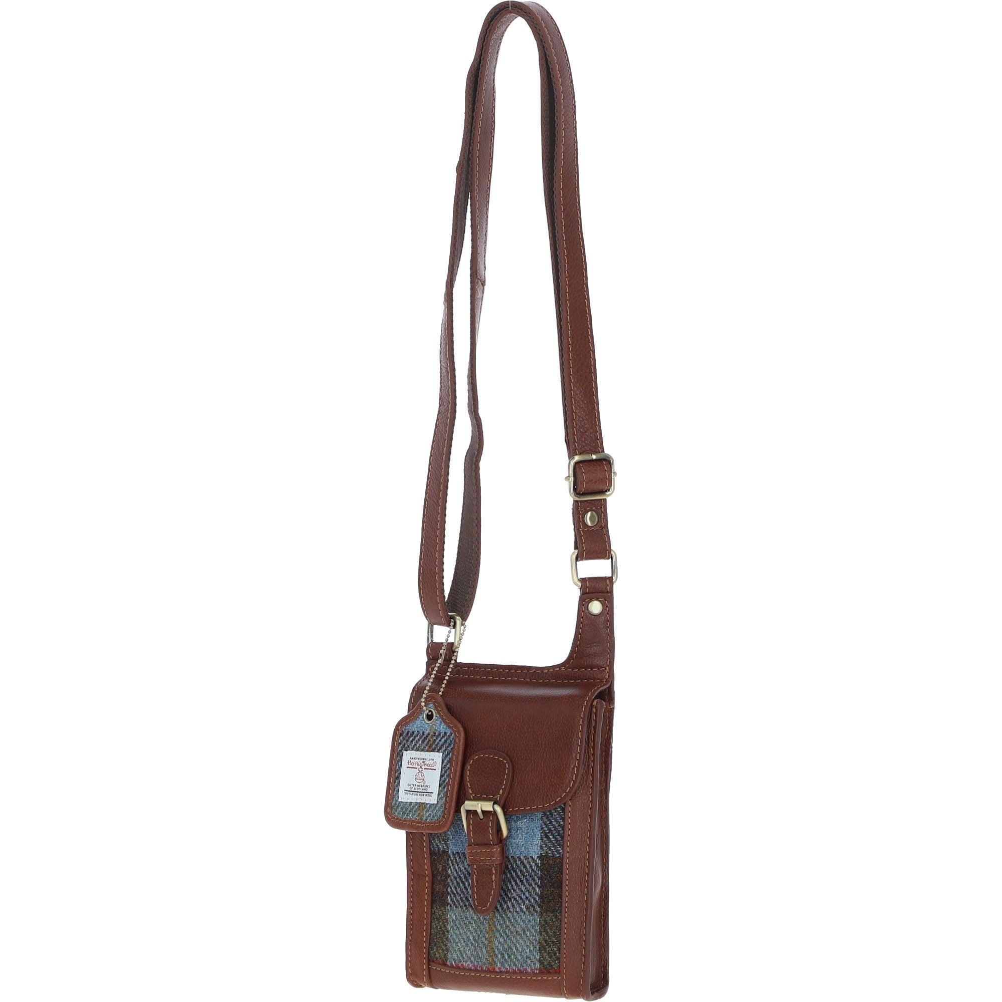 Ashwood Leather & Harris Tweed® Cloth elegance Crossbody Bag Tan/Mcload: TW-20-02-TM