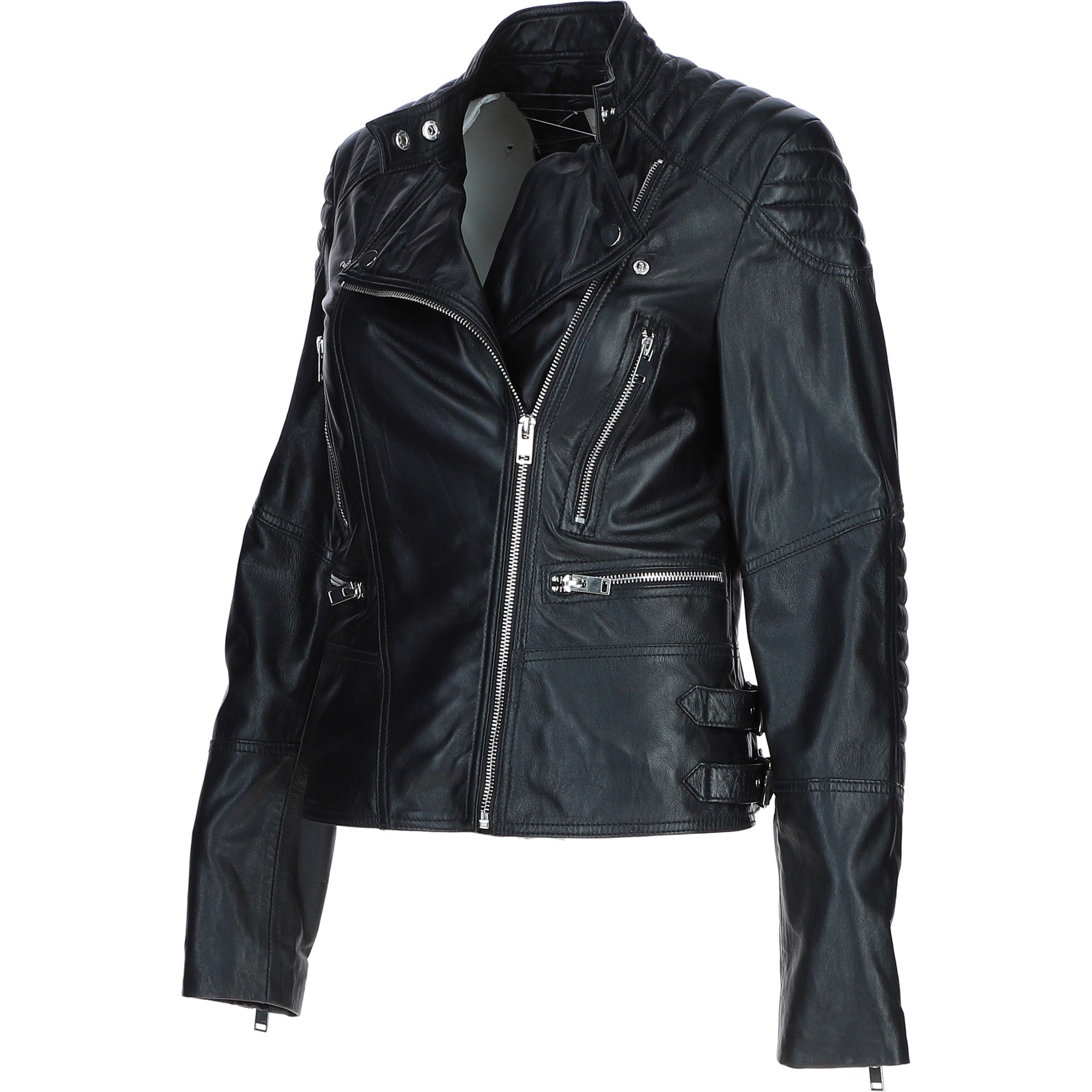 Brampton Leather Ladies Biker Jacket Black: B Soho