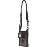 Ashwood Leather & Harris Tweed® Cloth elegance Crossbody Bag Brown/Green: TW-20-09-BG