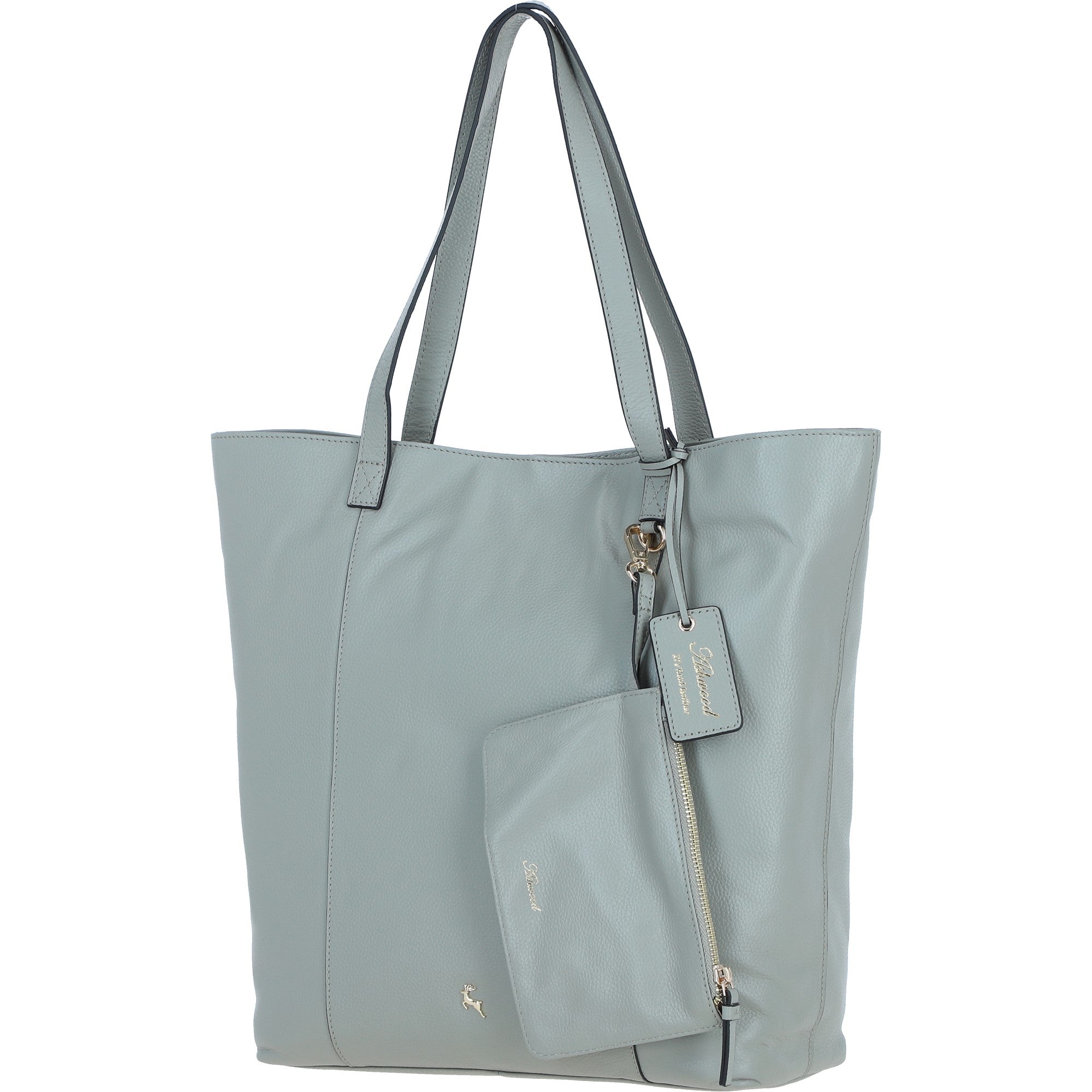 Ashwood Leather Shoulder Bag with Detachable Pouch Sage: 64454