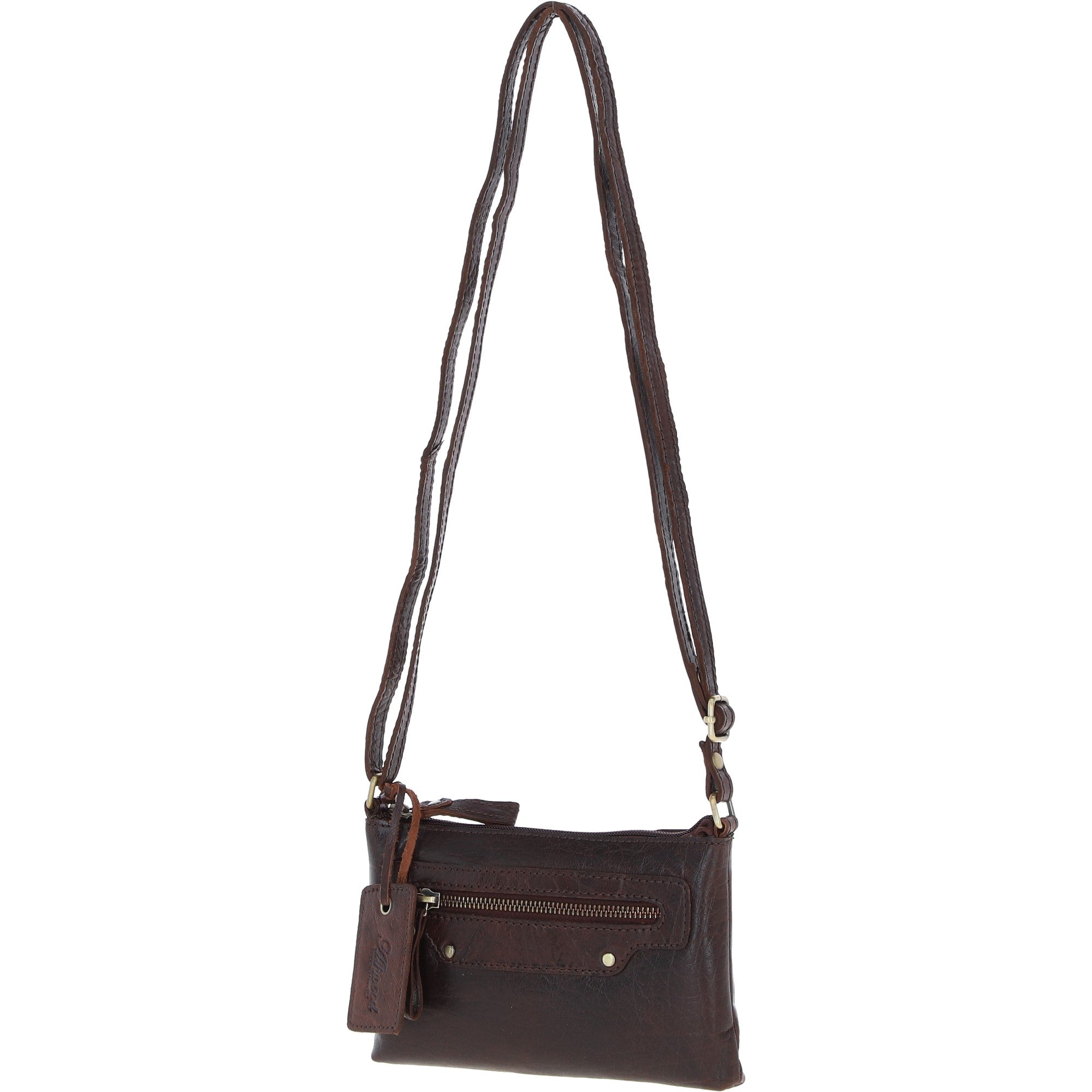 Ashwood Genuine Leather Crossbody Bag Brandy: G-15